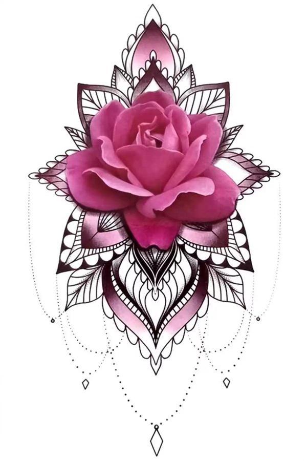 Caş Dekorasyon Çiçek Figürlü Geçici Dövme Tattoo - Image 1