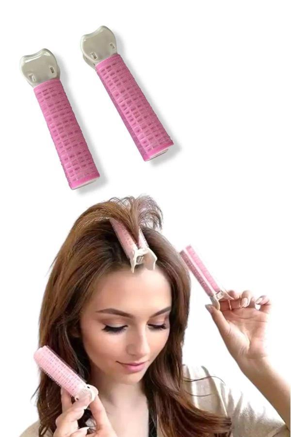 Caş Dekorasyon Toz Pembe Renk Saç Kabartma Tokası/ Bigudi (Çift) - Image 1