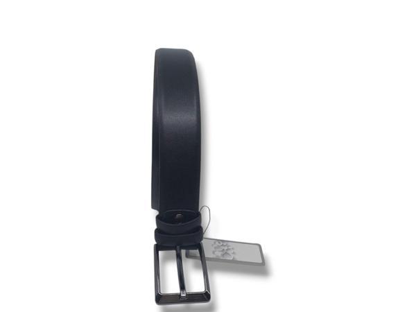 Zerhan 455 Erkek Siyah Hakiki Deri Kumaş Kemeri 3,5 cm - Image 1