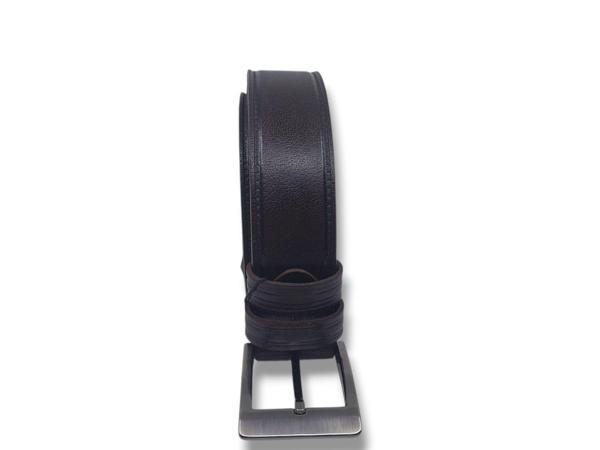 Zerhan 850 Erkek Koyu Kahve Hakiki Deri Kumaş Kot Kemeri 4 cm - Image 1