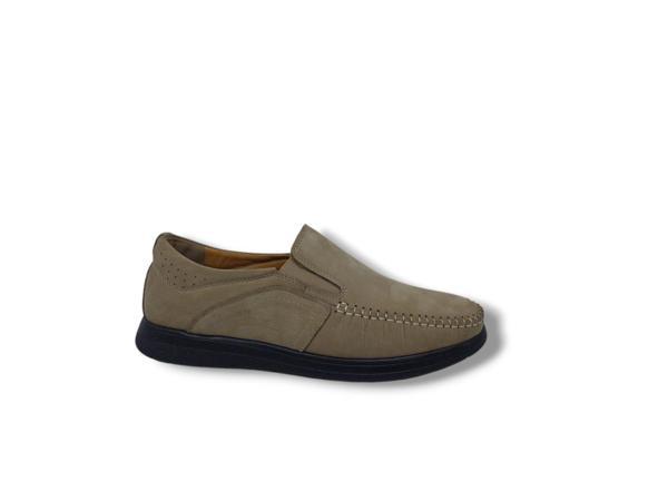 Serra 823 Erkek Bej Nubuk Deri Loafer Ayakkabı - Image 1