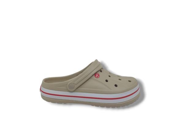 AkınalBella 467 Unisex Bej Beyaz Kırmızı Büyük Numara Sabo Terlik 46 47 - Image 1