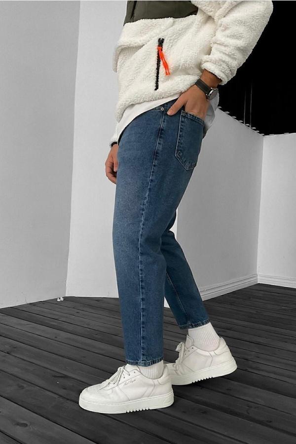 Viking's Line Boyfriend Rahat Kalıp Koyu Mavi Kot Pantolon - Image 1