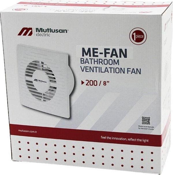 MUTLUSAN-001 211 000 200 00 00 ME-FAN 2008 İNÇ BANYO TUVALET HAVALANDIRMA ASPİRATÖRÜ 40W1000RPM200M3/H (5060) - Image 1