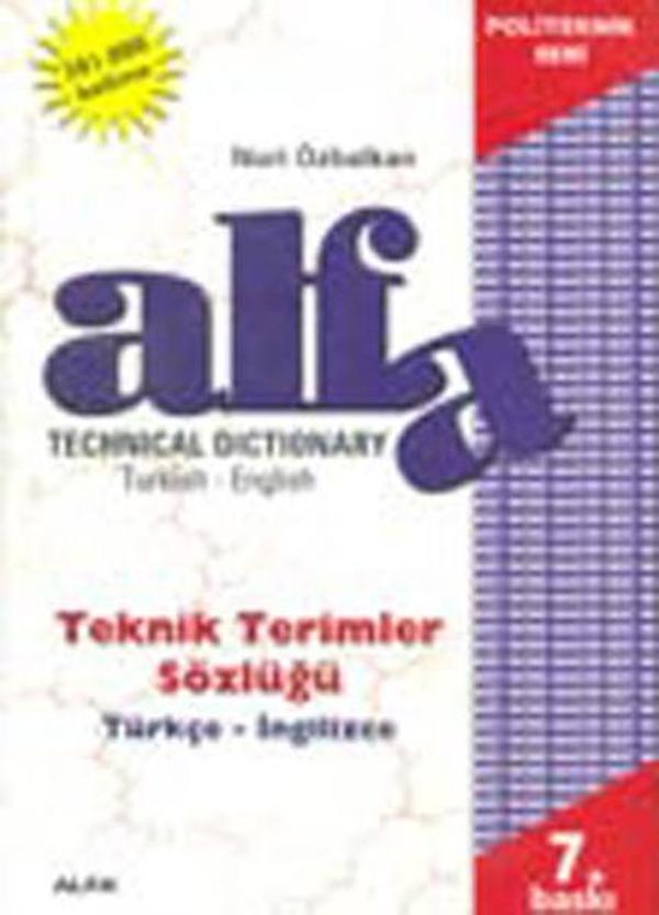Alfa Teknik Terimler Sözlüğü (Türkçe - İngilizce) - Alfa Yayıncılık - Image 1
