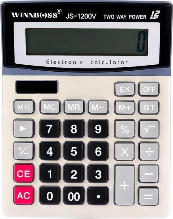 12 Haneli Geniş LCD Ekran, Pilli Büyük Düğmeli Hesap Makinesi  GO50604518040 - Image 1