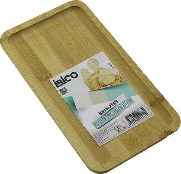 DİKDÖRTGEN AHŞAP BAMBU SERVİS SUNUM TEPSİ - TAHTASI MİNİ TEPSİ 25 X 14 X 1.4CM (5060) - Image 1