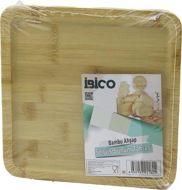 KARE AHŞAP BAMBU SERVİS SUNUM TEPSİ - TAHTASI MİNİ TEPSİ 20 X 20 X 1.4CM (5060) - Image 1