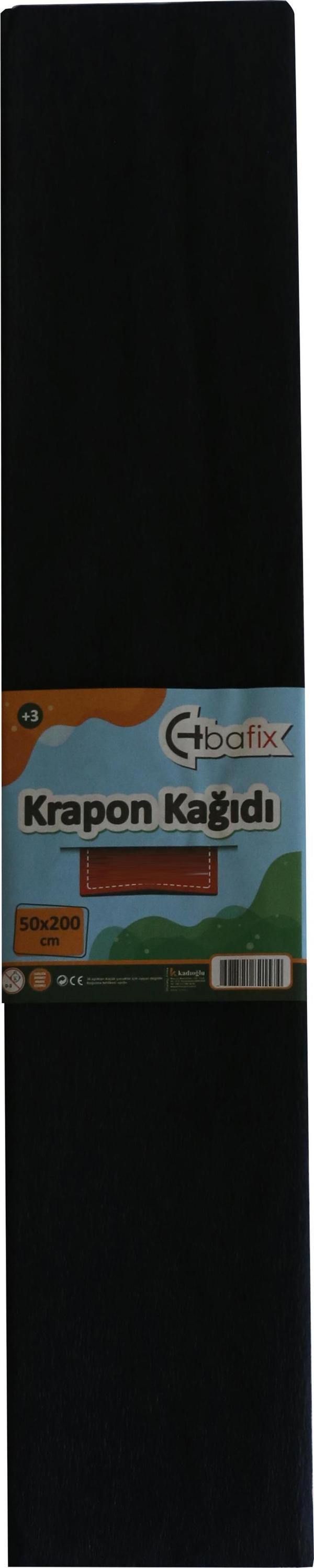 Bafix Krapon Kağıdı 50 x 200 CM Siyah 10 Lu Paket - Image 1