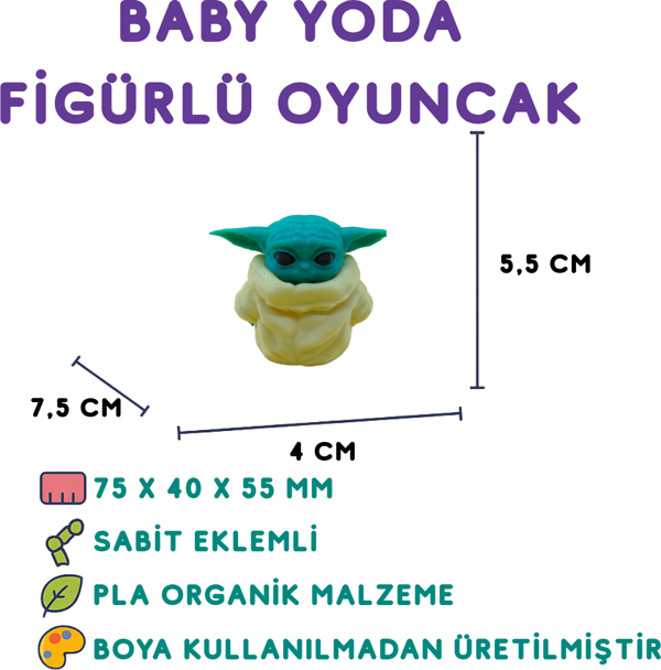 Baby Yoda Figür - Star Wars 3D Mini Figür - Image 1