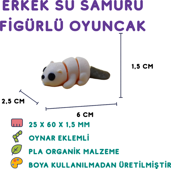 Erkek Su Samuru Figür - 3D Mini Doğa Oyuncağı - Image 1