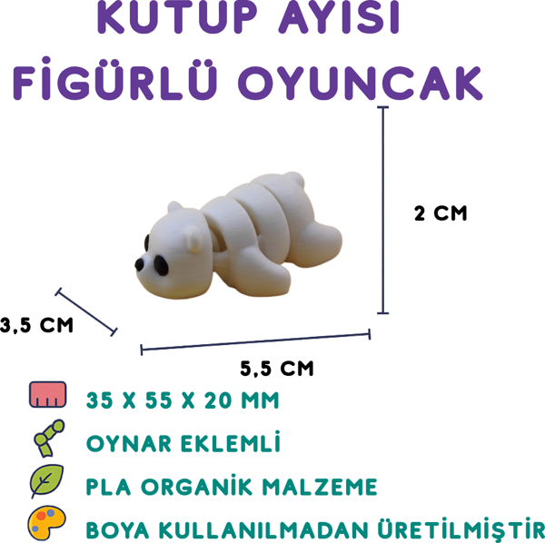 Kutup Ayısı Figür - 3D Kutup Temalı Hayvan - Image 1