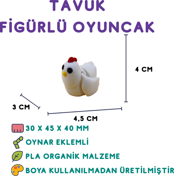 Tavuk Figür - 3D Sevimli Kümes Hayvanı - Image 1