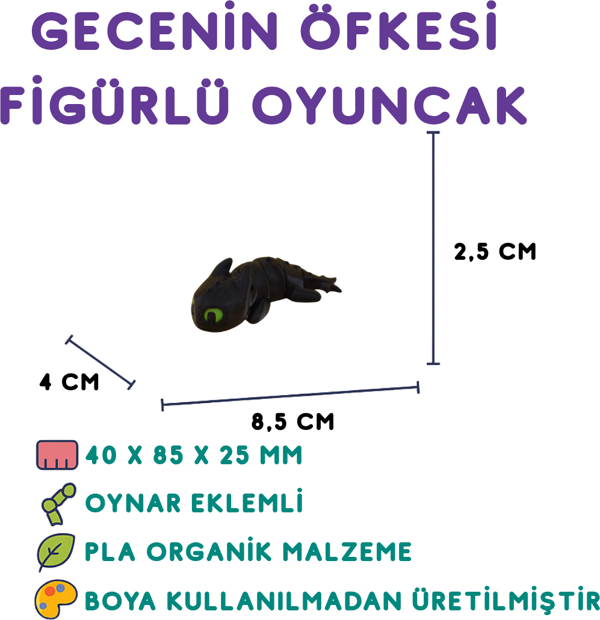 Gecenin Öfkesi Figür - Ejderha Temalı 3D Karakter - Image 1