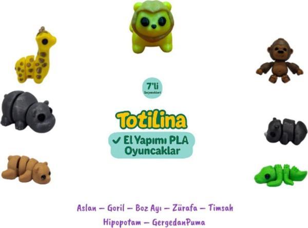7li Set Aslan – Goril – Boz Ayı – Zürafa – Timsah Hipopotam – Gergedan- Puma - Image 1
