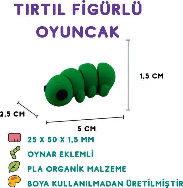 Tırtıl Figür - 3D Böcek Temalı Mini Oyuncak - Image 1