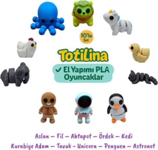 10lu Set Aslan – Fil – Ahtapot – Ördek – Kedi Kurabiye Adam – Tavuk - Unicorn – Penguen – Astronot - Image 1