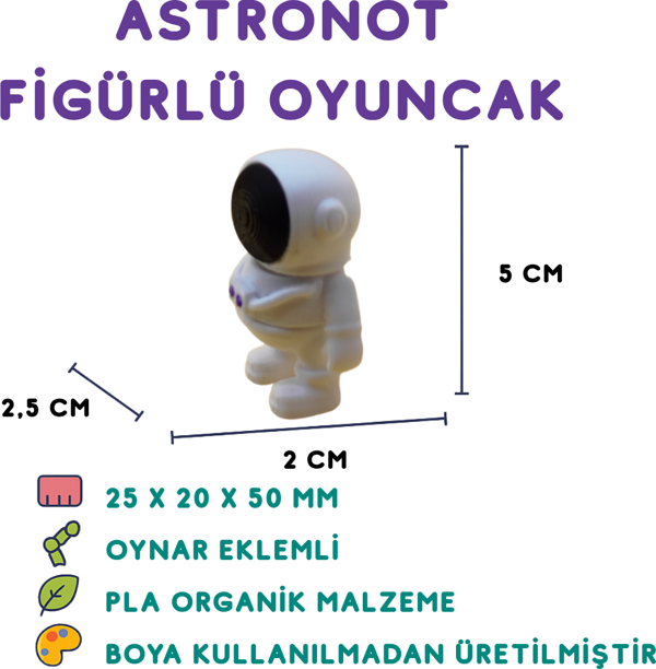 Astronot Figür - 3D Uzay Temalı Karakter Oyuncak - Image 1