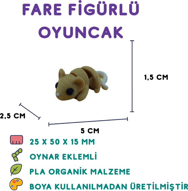 Fare Figür - 3D Küçük Kemirgen Oyuncağı - Image 1