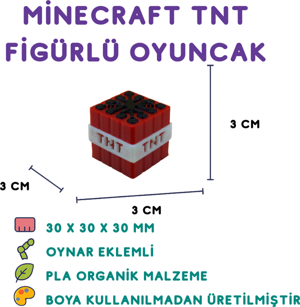 Minecraft Bomba Figür - Minecraft Temalı 3D Mini Oyuncak - Image 1