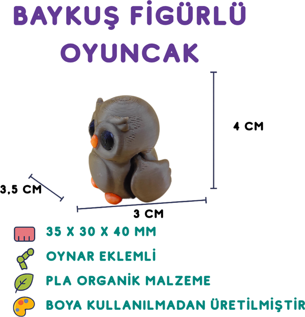 Baykuş Figür - 3D Gece Kuşu Dekoratif Oyuncak - Image 1