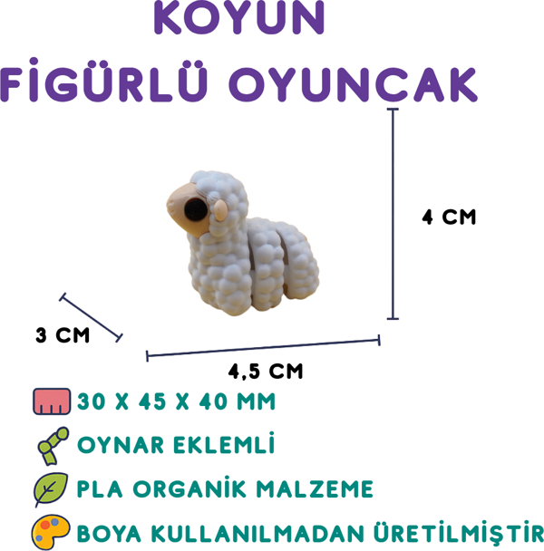 Koyun Figür - 3D Küçükbaş Hayvan Oyuncak - Image 1
