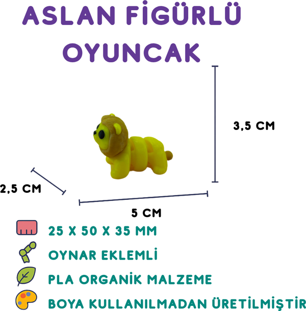 Aslan Figür - 3D Vahşi Hayvan Oyuncak - Image 1