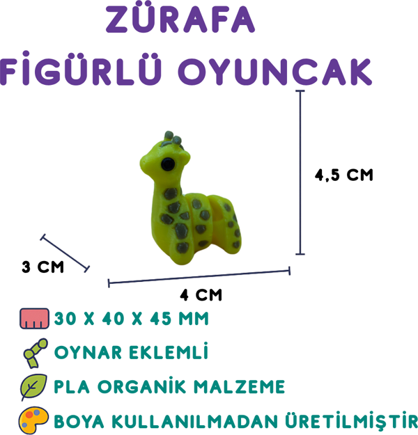 Zürafa Figür - 3D Uzun Boyunlu Hayvan Oyuncak - Image 1