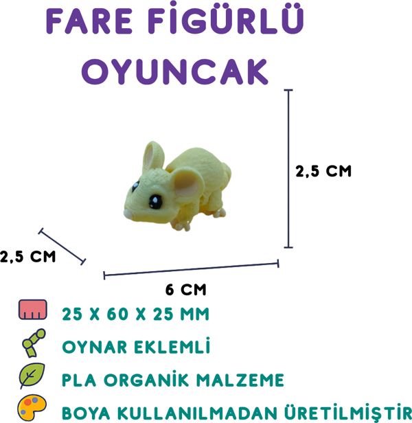 Farecik Figür - 3D Sevimli Mini Hayvan Oyuncak - Image 1
