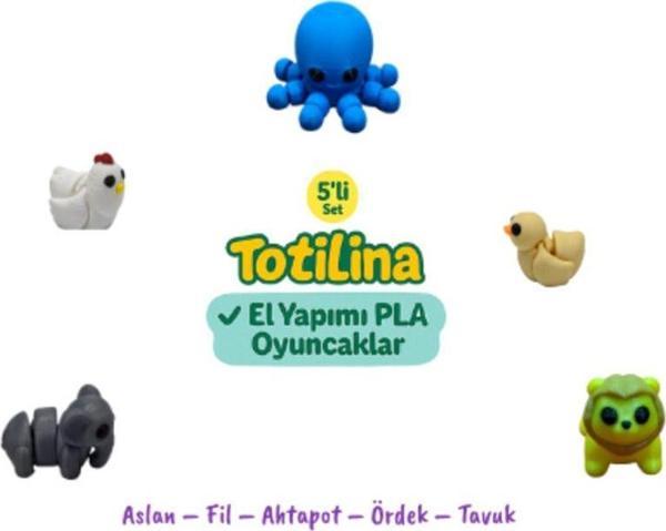 5li set Aslan – Fil – Ahtapot – Ördek – Tavuk - Image 1