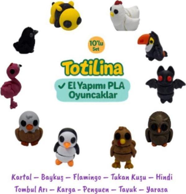 10lu Set Kartal, Baykuş, Flamingo, Tukan Kuşu, Hindi, Tombul Arı, Karga,penguen,tavuk, Yarasa - Image 1
