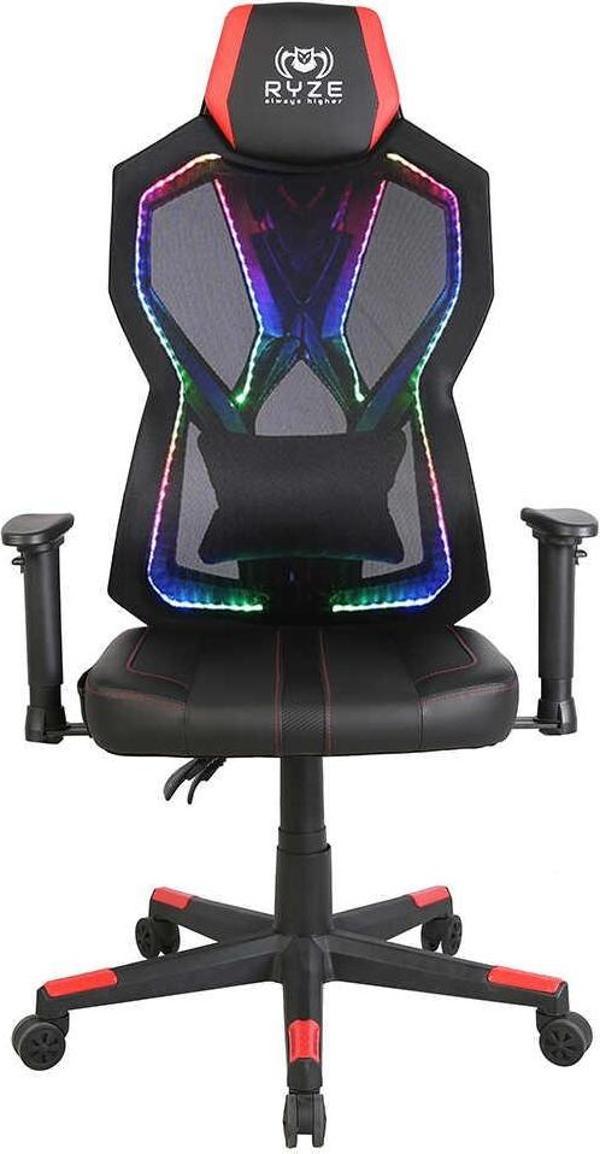 RYZE Breeze Oyuncu Koltuğu - RGB Siyah/Kırmızı 74x124-134x50 cm - Image 1