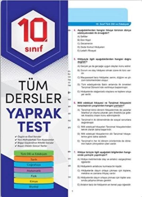 10. Sınıf Tüm Dersler Yaprak Test - 4 Element Yayınları - Image 1