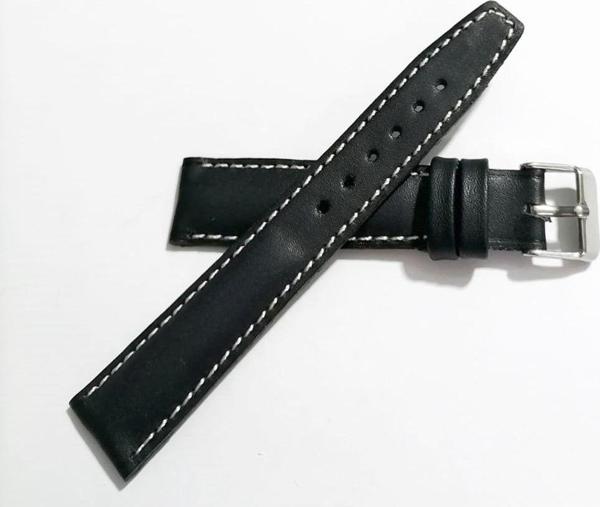 Fado Her Saate Uygun 18 Mm Hakiki Dana Derisi ( 264) Beyaz Dikişli Siyah - Image 1