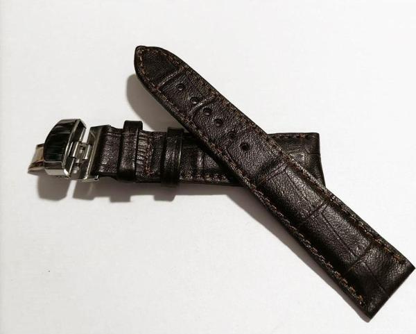 Fado &Hertür Saate &Uygun  Kelebek  Toka  24 Mm  Koyu Kahve Kordon   (186 ) Gumuş Toka - Image 1