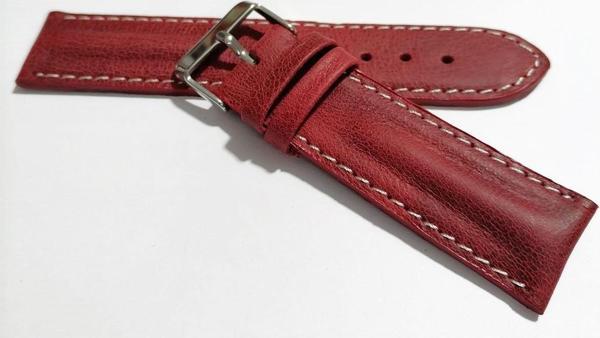 Fado Her Saate Uygun Bombeli 22 Mm Piramit Modeli Uzun Xl Hakiki Deri (226) Kırmızı - Image 1