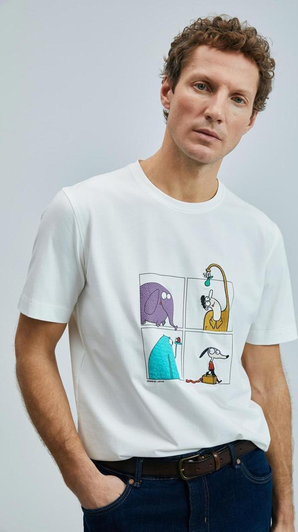 Lufian 111020254 Funky Modern Grafik Tişort Erkek T-Shirt - Image 1