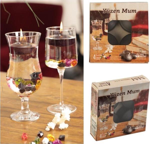Yüzen mum 4 lü 35 gr 4 saat yanar - Image 1