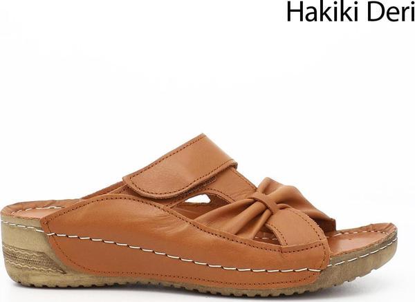 Kadın Taba Antik Cırtlı Dolgu Taban Hakiki Deri Terlik - Image 1