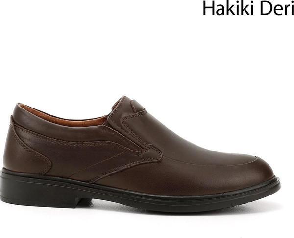 Erkek Kahve Antik Hakiki Deri Klasik Comfort Ayakkabı - Image 1
