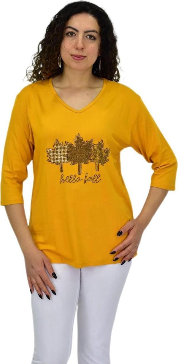 Kadın Kısa Kol Taşlı Bluz BGL-ST04711 - Image 1