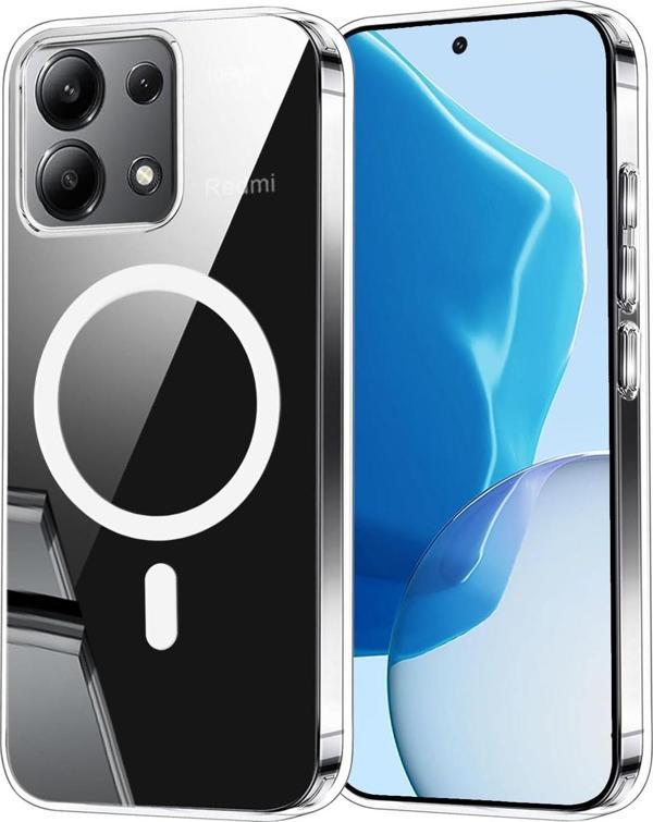 Xiaomi Redmi Note 13 Pro 4G Uyumlu Köşe Korumalı Darbe Emici Sert Sararmaz Şeffaf Magsafe Kılıf - Image 1
