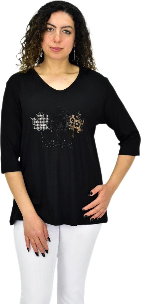 Kadın Kısa Kol Taşlı Bluz BGL-ST04711 - Image 1