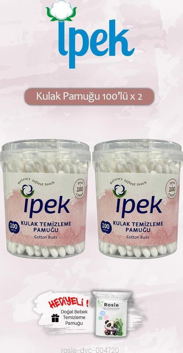 İpek Kulak Pamuğu 100'lü x 2 ve ROSIE Hediye - Image 1