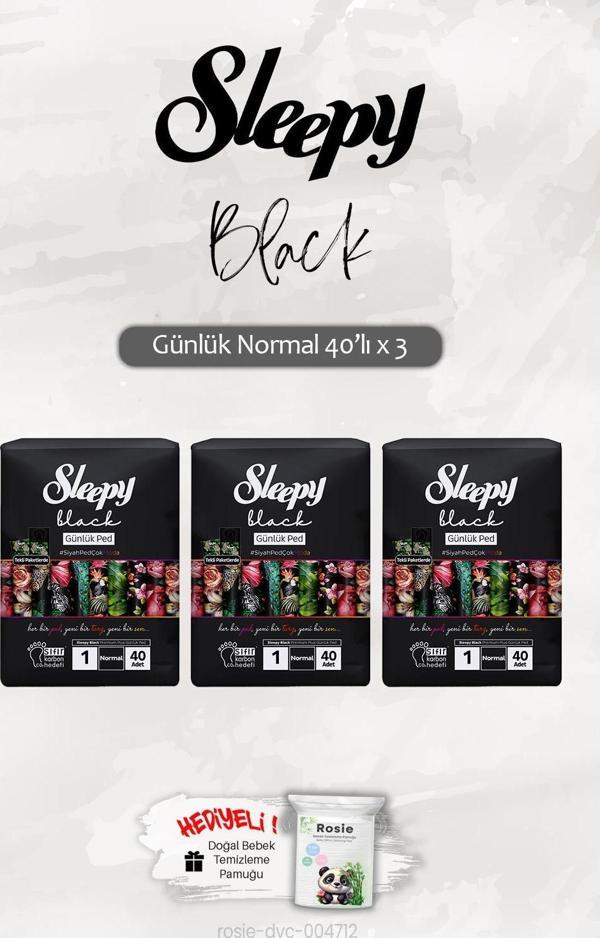 Sleepy 3 Adet Black Günlük Ped Normal 40'lı ve ROSIE - Image 1