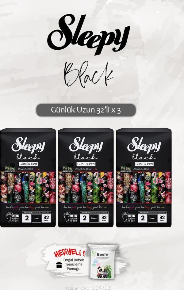 Sleepy 3 Adet Black Günlük Ped Uzun 32'li ve ROSIE - Image 1