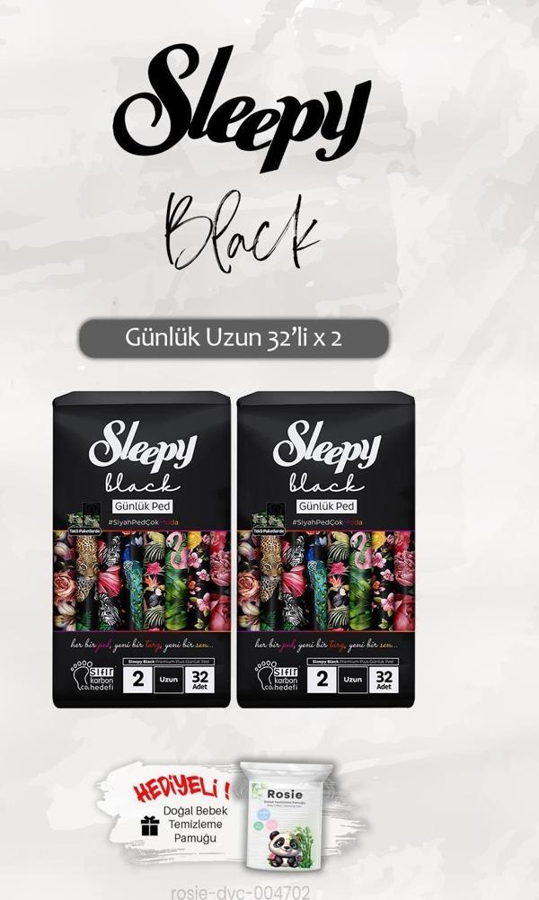 Sleepy Black Günlük Ped 32'li Uzun x 2 ve ROSIE - Image 1