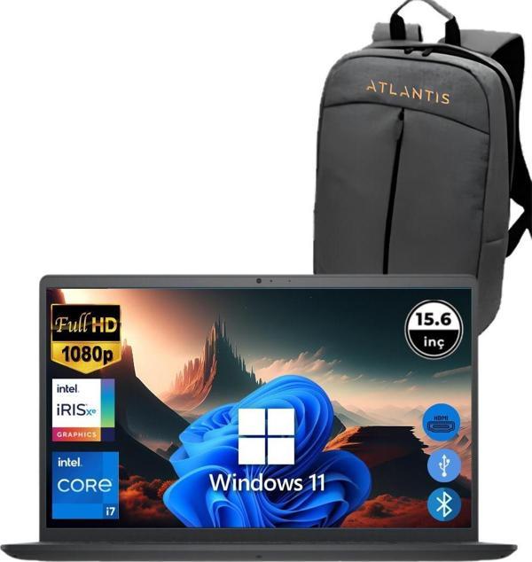 Dell Inspiron 3520 i7 1255U 64GB 2TB M.2 SSD I35201013U ATL209 O/B 15.6" Win11Pro Taşınabilir Bilgisayar+Çanta - Image 1