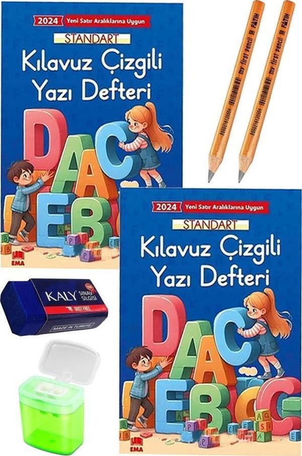 Güzel Yazı Defteri A4 Büyük Boy Fatih Jumbo Kurşun Kalem Sınav Silgisi Kalemtraş Yeni Müfredat Standart Klavuz Çizgili - Image 1