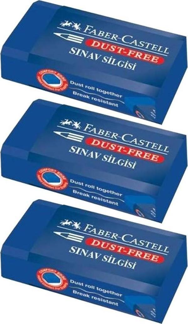 Sınav Silgisi Mavi Silgi Orta Boy 3 Adet Faber Silgi Sınav Yumuşak Silgi Kaliteli Orjinal Okul Öğrenci - Image 1